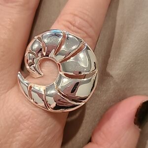 Sterling silver nautilus swirl ring